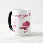 レトロ砂糖とスパイスジェンダーそれが女の子であることを明らかにする モーフィングマグカップ (正面左)