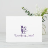 レトロ硬化結婚式招待状 招待状 (スタンド正面)