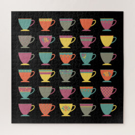 レトロ磁器ティーカップ、カラフルコーヒーマグ ジグソーパズル