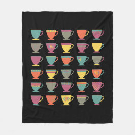 レトロ磁器ティーカップ、カラフルコーヒーマグ フリースブランケット