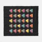 レトロ磁器ティーカップ、カラフルコーヒーマグ フリースブランケット (正面(横))