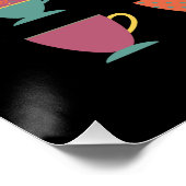 レトロ磁器ティーカップ、カラフルコーヒーマグpos ポスター (コーナー)