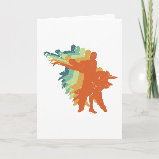 レトロ社交ダンス踊り、社交ダンスダンサーギフト カード (正面)