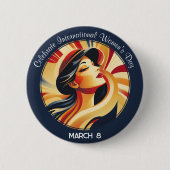 レトロ祝女子の日 缶バッジ (正面)