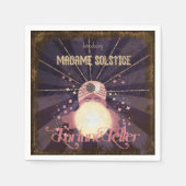 レトロ神秘的な占い師のクリスタルボールパーティー スタンダードカクテルナプキン (正面)