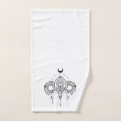 レトロ神秘的な幾何学デザインを黒に バスタオルセット (ハンドタオル)