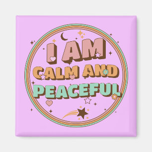 レトロ禅風I am Calm and Peace マグネット