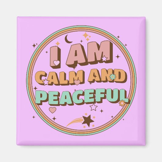 レトロ禅風I am Calm and Peace マグネット (正面)