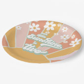 レトロ私たちのサンシャインは2つのデイジーボホ紙プレート ペーパープレート (アングル)