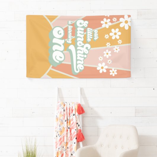 レトロ私たちの小さなサンシャインワン誕生日 横断幕 (インサイチュ)