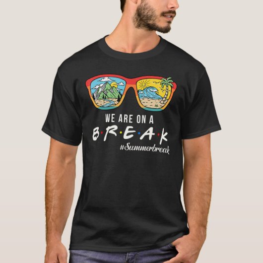 レトロ私たちは休憩先生の夏休みこんにちは Tシャツ (正面)