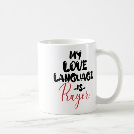 レトロ私の愛の言語は祈りの言葉イエス・クリスチャンE コーヒーマグカップ (右)