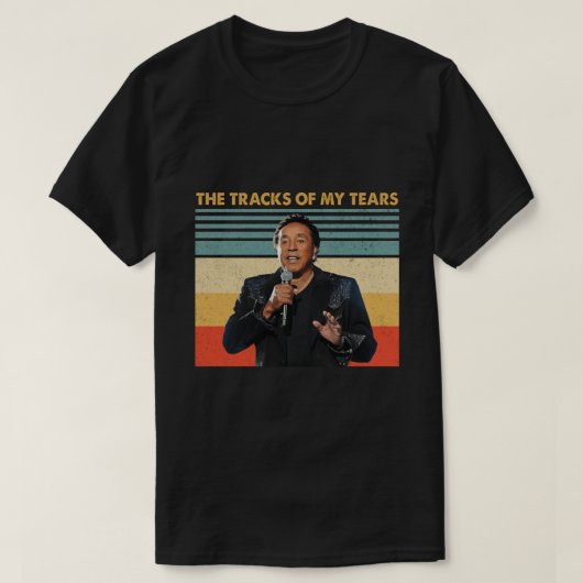 レトロ私の涙のトラック – Smokey Robinson Tシャツ (デザイン正面)