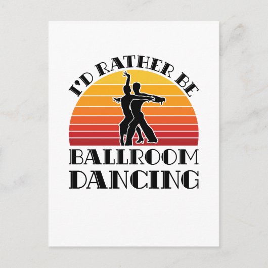 レトロ私はむしろ社交ダンス踊り ポストカード (正面)