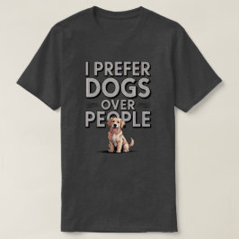 レトロ私は人よりも犬の方が好き引用文 Tシャツ