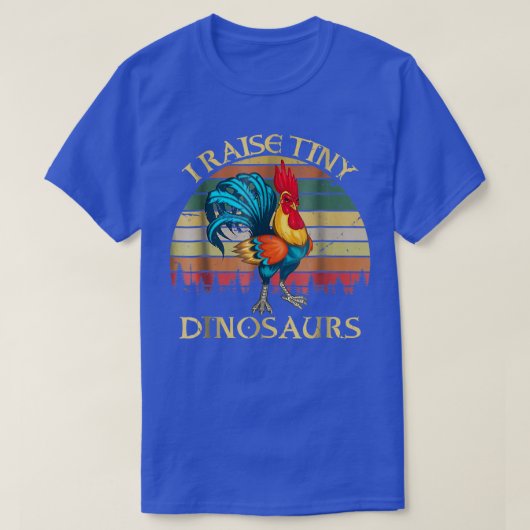 レトロ私は小さな恐竜の家きん農家チキンを育てる Tシャツ (デザイン正面)