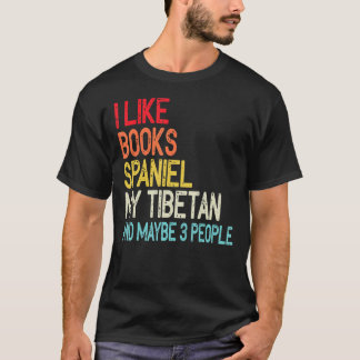 レトロ私は本、私のチベット語、スパニエル犬、そして多分好き Tシャツ