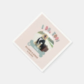 レトロ私は犬の写真名パーソナライズされた結婚の スタンダードカクテルナプキン (角)