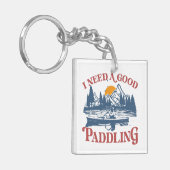 レトロ私は良いパドリングカヤックカヤーカーが必要 キーホルダー (正面左)