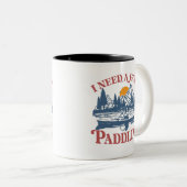 レトロ私は良いパドリングカヤックカヤーカーが必要 ツートーンマグカップ (正面右)