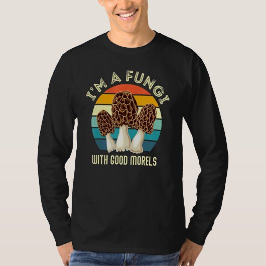 レトロ私は良いモレルのモレルミームと菌類 Tシャツ (正面)