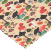 レトロ秋のウッドランドマッシュルームの水色 テーブルクロス (アングル)