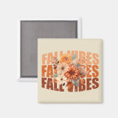 レトロ秋は、水彩ワイルドフラワー離れを振動 マグネット (正面/裏面)