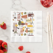 レトロ秋アゴーゴー 縁ありランチョンナプキン (インサイチュ)