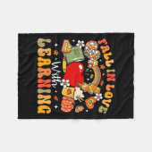 レトロ秋インラブズ学オータムカボキンテ フリースブランケット (正面(横))