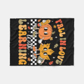 レトロ秋インラブズ学オータムカボキンテ フリースブランケット (正面(横))