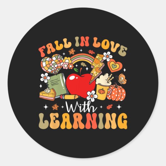 レトロ秋インラブズ学オータムカボキンテ ラウンドシール (正面)