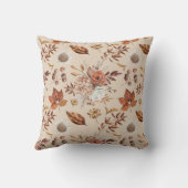 レトロ秋エレガントフローラパーソナライズされた名 クッション (裏面)