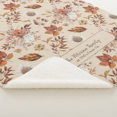 レトロ秋エレガントフローラパーソナライズされた名 シェルパブランケット (3/4)