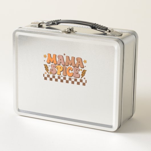 レトロ秋カボチャ秋サンクスギビングファミリーママ メタルランチボックス (正面)