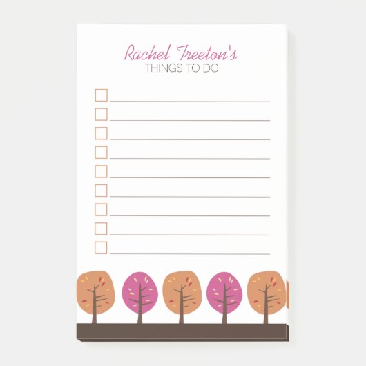 レトロ秋ツリーの実行リスト ポストイット (正面)