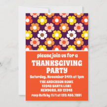 レトロ秋フラワーパープルサンクスギビングパーティー