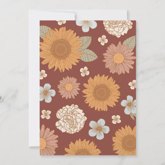 レトロ秋フローラベビーシャワー 招待状 (裏面)