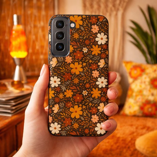 レトロ秋フローラルパタン – Boho Autumn Flowers Samsung Galaxyケース