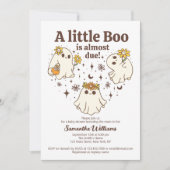 レトロ秋少しブーはほとんど赤ちゃんシャワーが原因 招待状 (正面)