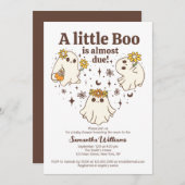 レトロ秋少しブーはほとんど赤ちゃんシャワーが原因 招待状 (正面/裏面)