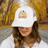 レトロ秋感謝恩賛美タイポグラフィ キャップ