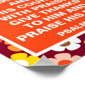 レトロ秋秋の花バーガンディーサンクスギビング ポスター (角)