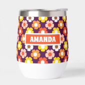 レトロ秋秋の花パターンパープル (左面)