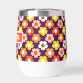 レトロ秋秋の花パターンパープル (背面)