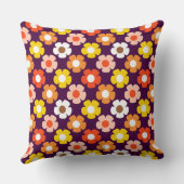 レトロ秋秋の花パターンパープル クッション (裏面)