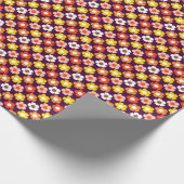 レトロ秋秋の花パターンパープル ラッピングペーパー (角)