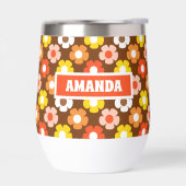 レトロ秋秋の花パターンブラウン (左面)