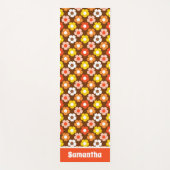 レトロ秋秋の花パターンブラウン ヨガマット (正面)