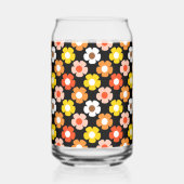 レトロ秋秋の花パターンブラック ガラス缶 (右)