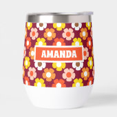 レトロ秋秋の花パターンブルゴーニュ (左面)